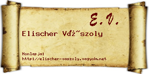 Elischer Vászoly névjegykártya